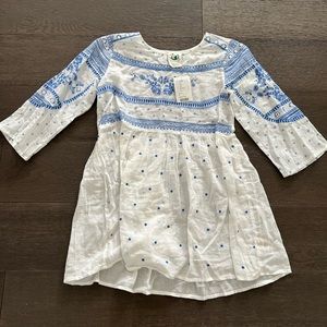 Womens Anthropologie cotton Peplum with sleeves